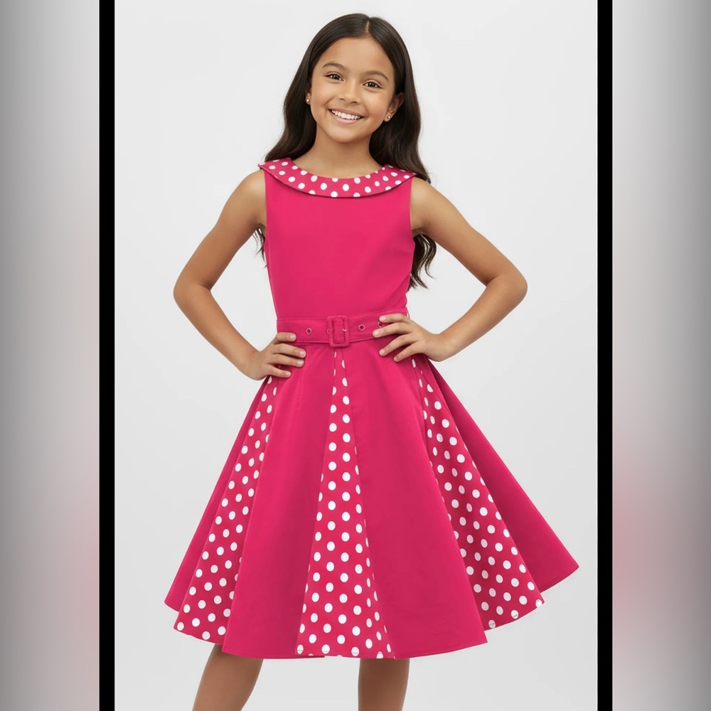 Charming Pink Polka Dot Dress for Kids